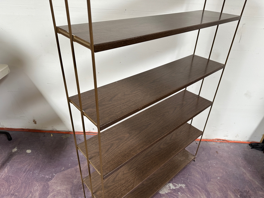 Just Added - Vintage Mid-Century Metal Bookshelves 37W X 9.5D X 58H [Photo 4]