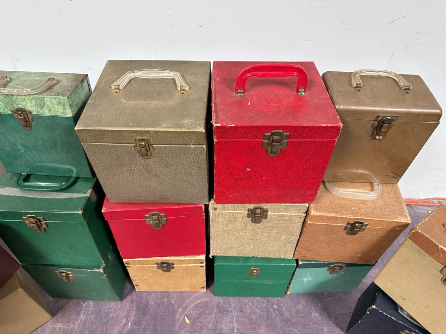 Just Added - (16) Vintage 45 Rpm Portable Record Storage Boxes [Photo 6]