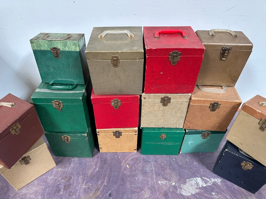 Just Added - (16) Vintage 45 Rpm Portable Record Storage Boxes [Photo 2]