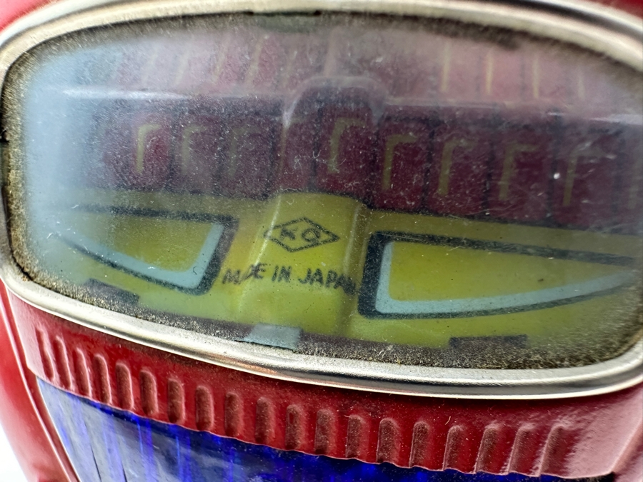 Just Added - Vintage Japanese Yoshiya KO 1960s Volkswagen VW Bug Beetle With Blue Visible Engine Tin Toy Car Battery Operated Bump And Go Action In Great Working Condition [Photo 13]