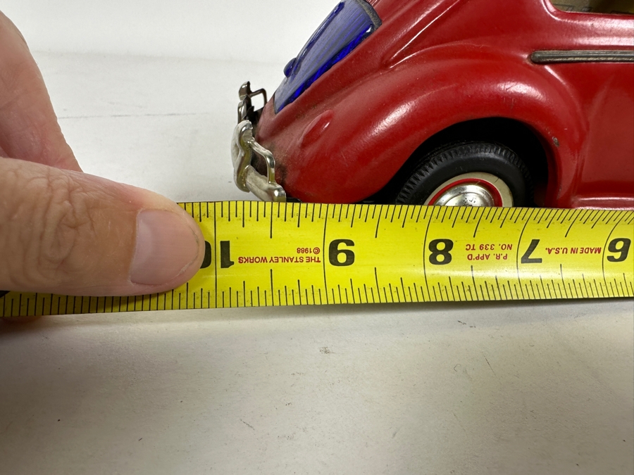 Just Added - Vintage Japanese Yoshiya KO 1960s Volkswagen VW Bug Beetle With Blue Visible Engine Tin Toy Car Battery Operated Bump And Go Action In Great Working Condition [Photo 16]