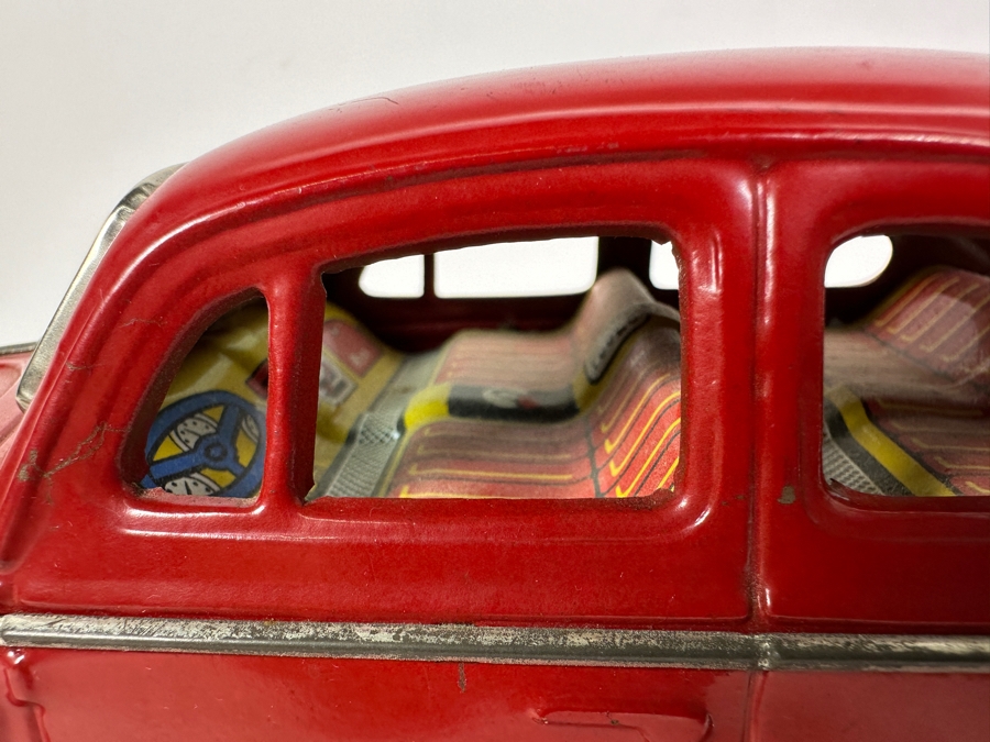 Just Added - Vintage Japanese Yoshiya KO 1960s Volkswagen VW Bug Beetle With Blue Visible Engine Tin Toy Car Battery Operated Bump And Go Action In Great Working Condition [Photo 5]