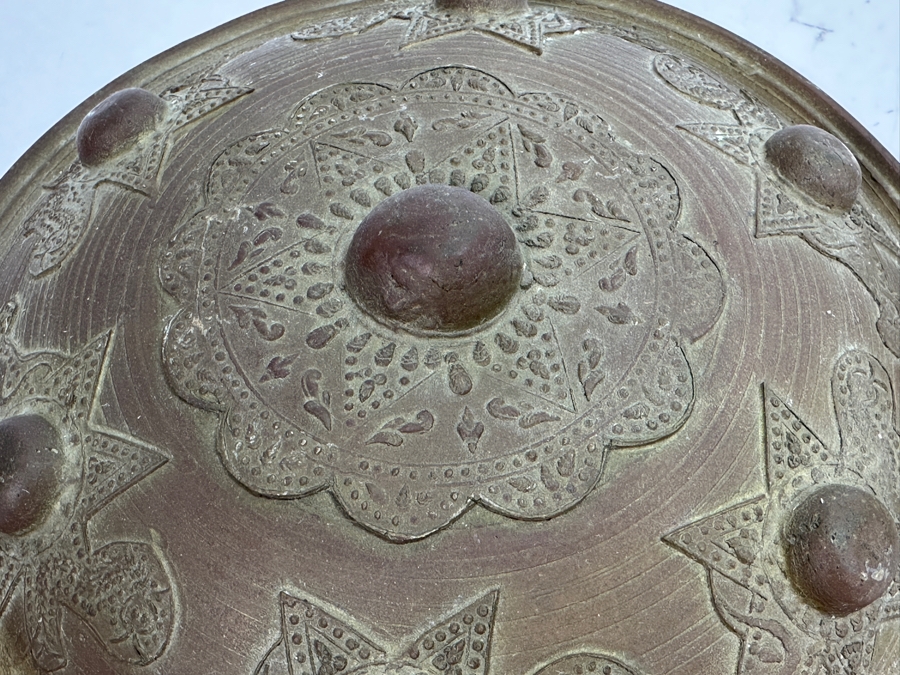 Antique Pair Of Peurise Teumaga / Lembaga Aceh, Indonesia Shields Brass 9'W [Photo 6]