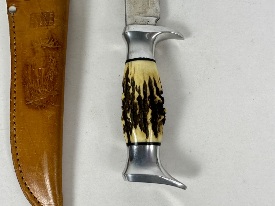 Edge Brand Solingen Germany Stag Handle Hunting Knife With Leather Sheath 10.5L [Photo 5]