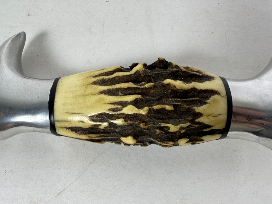 Edge Brand Solingen Germany Stag Handle Hunting Knife With Leather Sheath 10.5L [Photo 11]