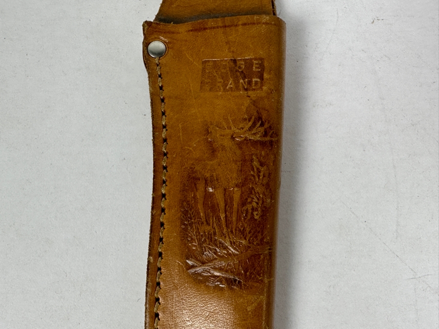 Edge Brand Solingen Germany Stag Handle Hunting Knife With Leather Sheath 10.5L [Photo 3]