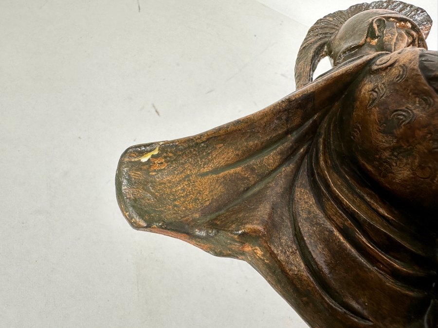 Signed Roman Warrior Chariot Painted Chalkware Statue Signed MAS 14.5W X 5D X 12H [Photo 12]