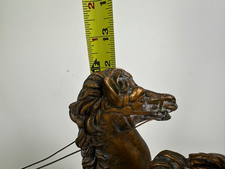 Signed Roman Warrior Chariot Painted Chalkware Statue Signed MAS 14.5W X 5D X 12H [Photo 16]