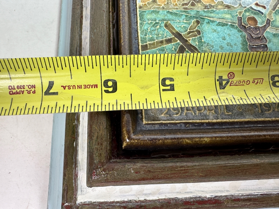 Vintage Royal Delft Cloisonne War Tile Food Dropping Manna Project April 29, 1945 Voedsel Vrede Vrijheid (Food Peace Freedom) 5.5 X 7.5 Framed [Photo 8]