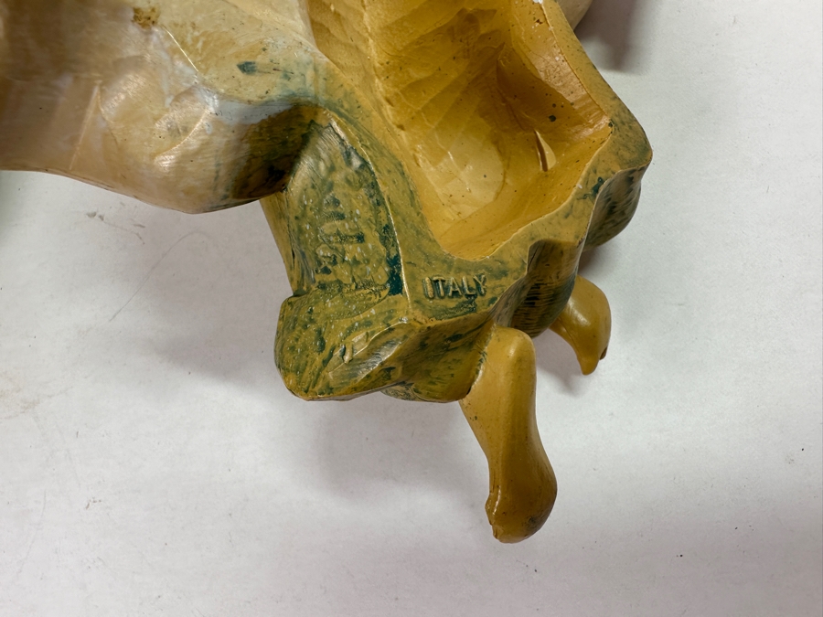 Pair Of Hand Painted Polychrome Resin Italian Angels Wall Hangings 7.5W X 12H [Photo 10]