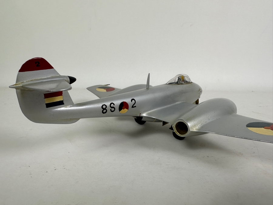 Vintage Hand Painted Gloster Meteor F4 Plane Model With Postcard 8L X 9W [Photo 11]
