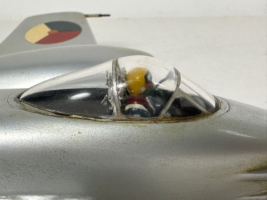 Vintage Hand Painted Gloster Meteor F4 Plane Model With Postcard 8L X 9W [Photo 9]