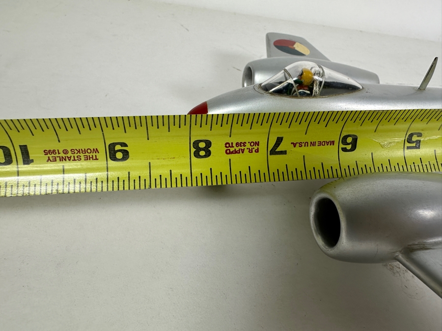 Vintage Hand Painted Gloster Meteor F4 Plane Model With Postcard 8L X 9W [Photo 16]