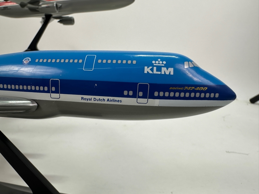 (3) Plastic Model Airplanes: (2) Martinair Holland MD-11 / Boeing 747 & (1) KLM Royal Dutch Airlines Boeing 747-400 [Photo 12]