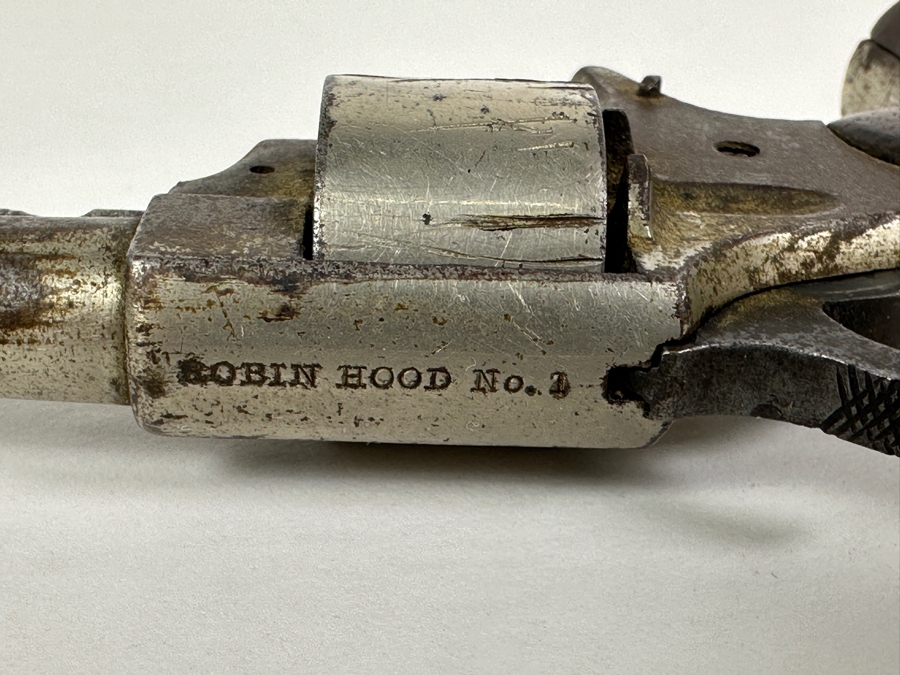 Antique 1870-80's Five Shot Robin Hood No. 2 Single-Action Pocket Revolver .32 Rimfire Made By Hood Firearms Of Norwich, CT S/N 5487 5.25L X 2.75H [Photo 12]