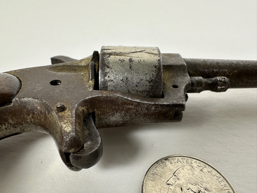 Antique 1870-80's Five Shot Robin Hood No. 2 Single-Action Pocket Revolver .32 Rimfire Made By Hood Firearms Of Norwich, CT S/N 5487 5.25L X 2.75H [Photo 9]