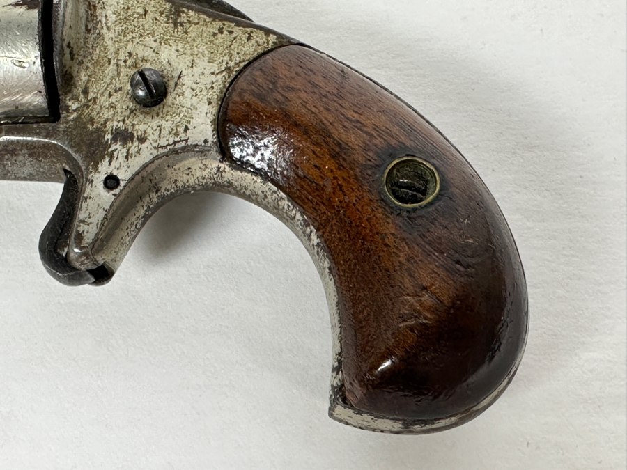 Antique 1870-80's Five Shot Robin Hood No. 2 Single-Action Pocket Revolver .32 Rimfire Made By Hood Firearms Of Norwich, CT S/N 5487 5.25L X 2.75H [Photo 6]
