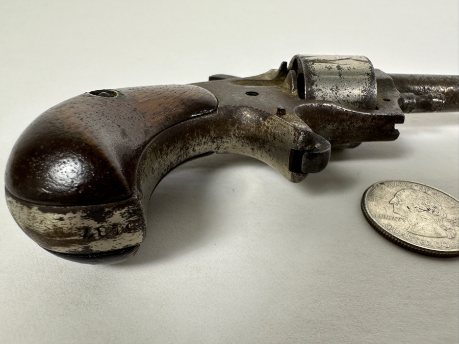 Antique 1870-80's Five Shot Robin Hood No. 2 Single-Action Pocket Revolver .32 Rimfire Made By Hood Firearms Of Norwich, CT S/N 5487 5.25L X 2.75H [Photo 8]