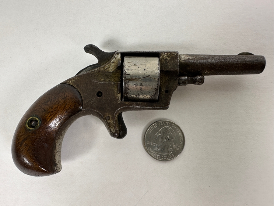 Antique 1870-80's Five Shot Robin Hood No. 2 Single-Action Pocket Revolver .32 Rimfire Made By Hood Firearms Of Norwich, CT S/N 5487 5.25L X 2.75H [Photo 7]