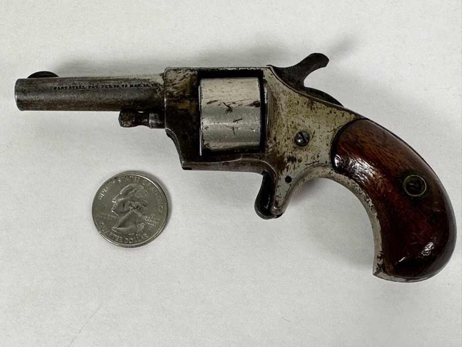 Antique 1870-80's Five Shot Robin Hood No. 2 Single-Action Pocket Revolver .32 Rimfire Made By Hood Firearms Of Norwich, CT S/N 5487 5.25L X 2.75H [Photo 2]