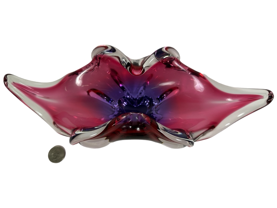 Josef Michal Hospodka Sommerso Art Glass Bohemia Glass Vase Made In Czechoslovakia 12W X 4D X 4H [Photo 1]