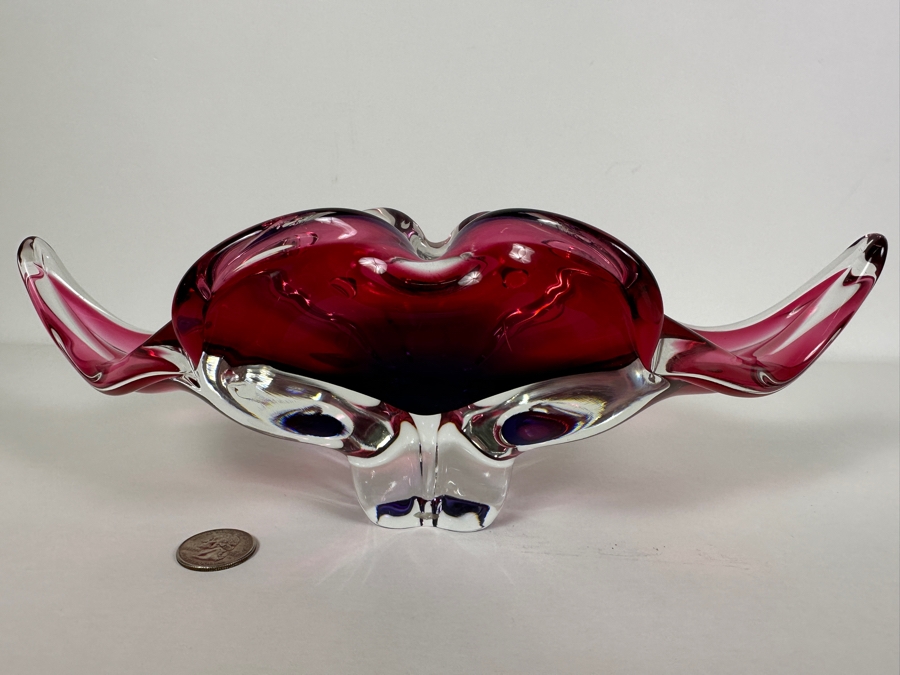 Josef Michal Hospodka Sommerso Art Glass Bohemia Glass Vase Made In Czechoslovakia 12W X 4D X 4H [Photo 4]