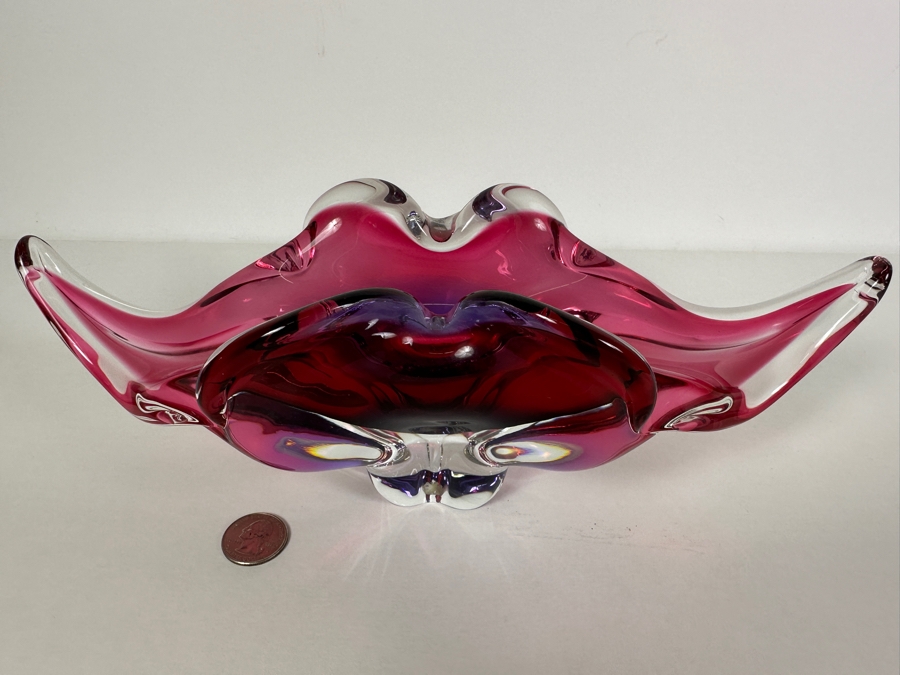 Josef Michal Hospodka Sommerso Art Glass Bohemia Glass Vase Made In Czechoslovakia 12W X 4D X 4H [Photo 2]