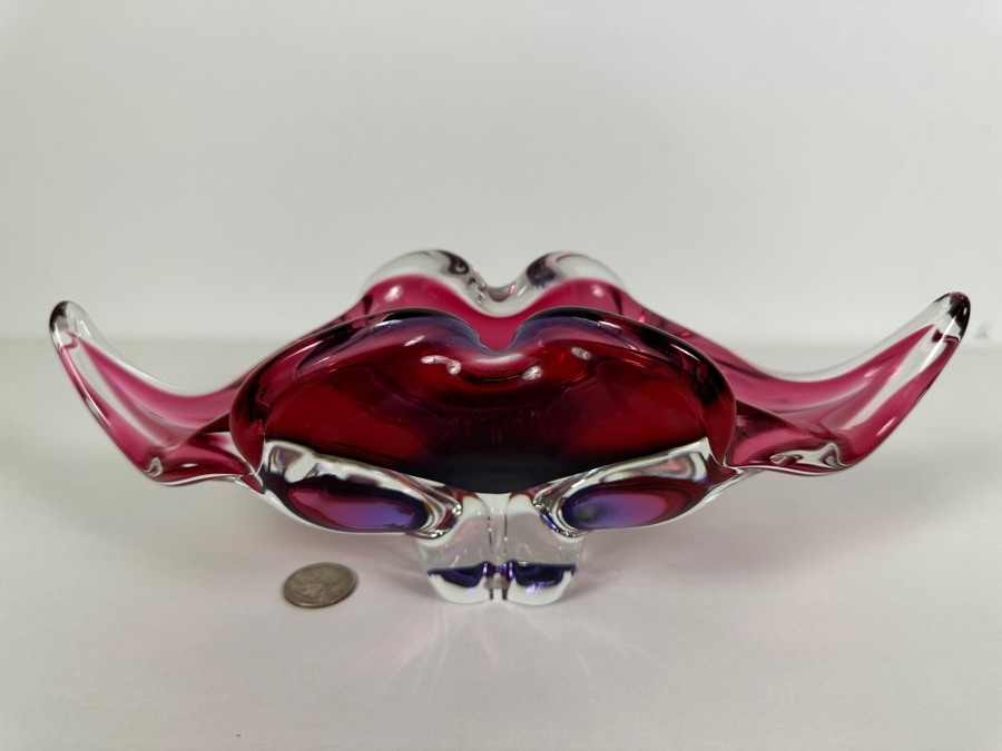 Josef Michal Hospodka Sommerso Art Glass Bohemia Glass Vase Made In Czechoslovakia 12W X 4D X 4H [Photo 3]