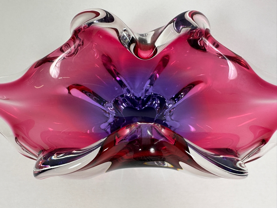 Josef Michal Hospodka Sommerso Art Glass Bohemia Glass Vase Made In Czechoslovakia 12W X 4D X 4H [Photo 7]