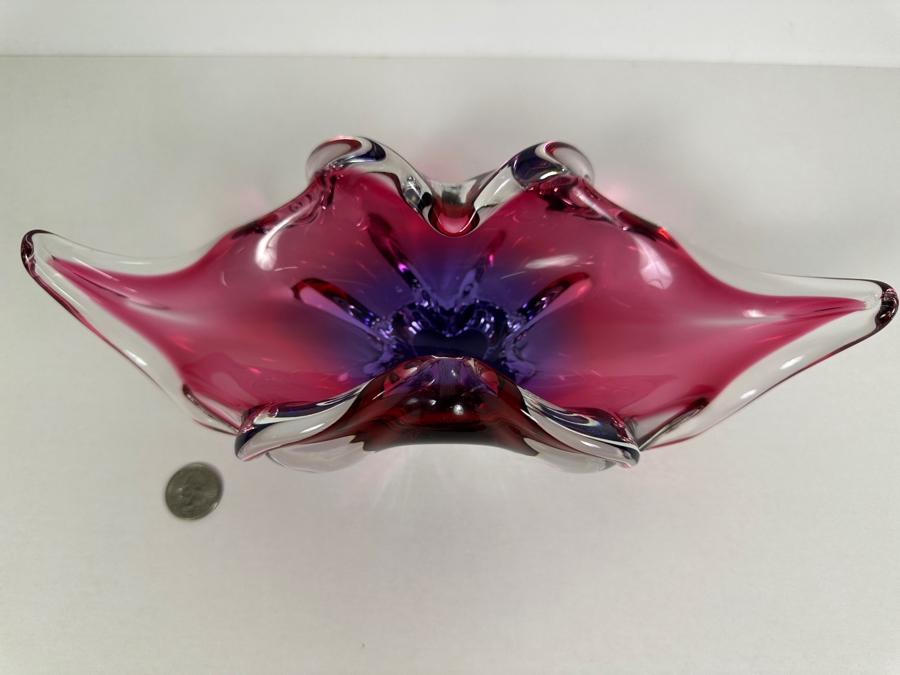 Josef Michal Hospodka Sommerso Art Glass Bohemia Glass Vase Made In Czechoslovakia 12W X 4D X 4H [Photo 5]