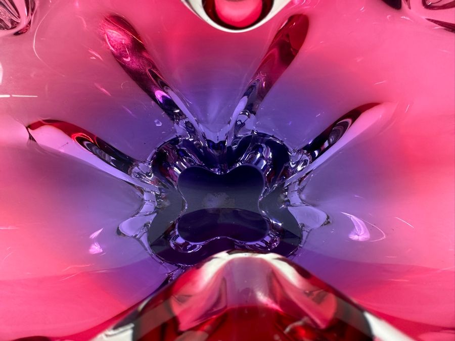 Josef Michal Hospodka Sommerso Art Glass Bohemia Glass Vase Made In Czechoslovakia 12W X 4D X 4H [Photo 8]