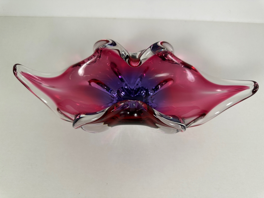 Josef Michal Hospodka Sommerso Art Glass Bohemia Glass Vase Made In Czechoslovakia 12W X 4D X 4H [Photo 6]