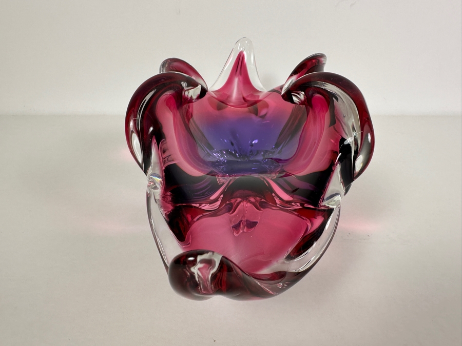 Josef Michal Hospodka Sommerso Art Glass Bohemia Glass Vase Made In Czechoslovakia 12W X 4D X 4H [Photo 12]