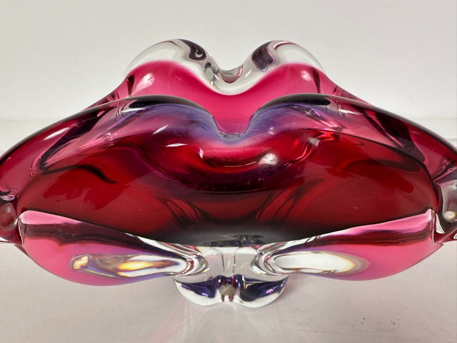 Josef Michal Hospodka Sommerso Art Glass Bohemia Glass Vase Made In Czechoslovakia 12W X 4D X 4H [Photo 9]