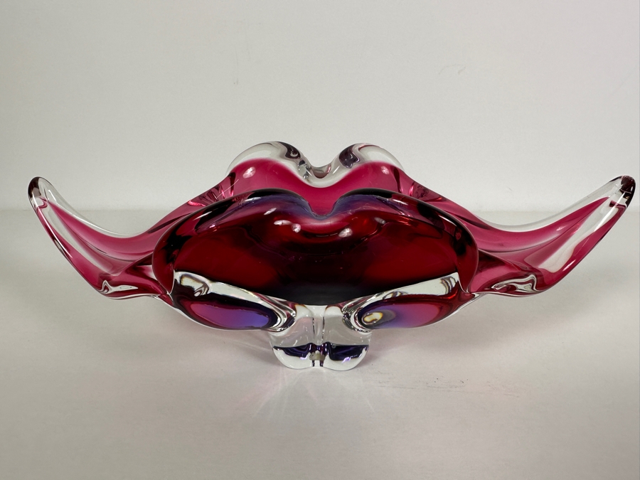 Josef Michal Hospodka Sommerso Art Glass Bohemia Glass Vase Made In Czechoslovakia 12W X 4D X 4H [Photo 10]