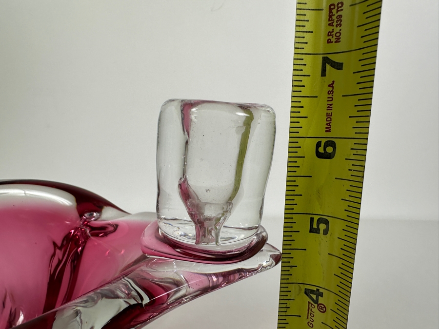 Josef Michal Hospodka Sommerso Art Glass Bohemia Glass Bowl Candle Holders Candlesticks Made In Czechoslovakia 9W X 5D X 6.5H [Photo 10]