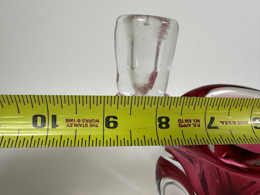 Josef Michal Hospodka Sommerso Art Glass Bohemia Glass Bowl Candle Holders Candlesticks Made In Czechoslovakia 9W X 5D X 6.5H [Photo 8]