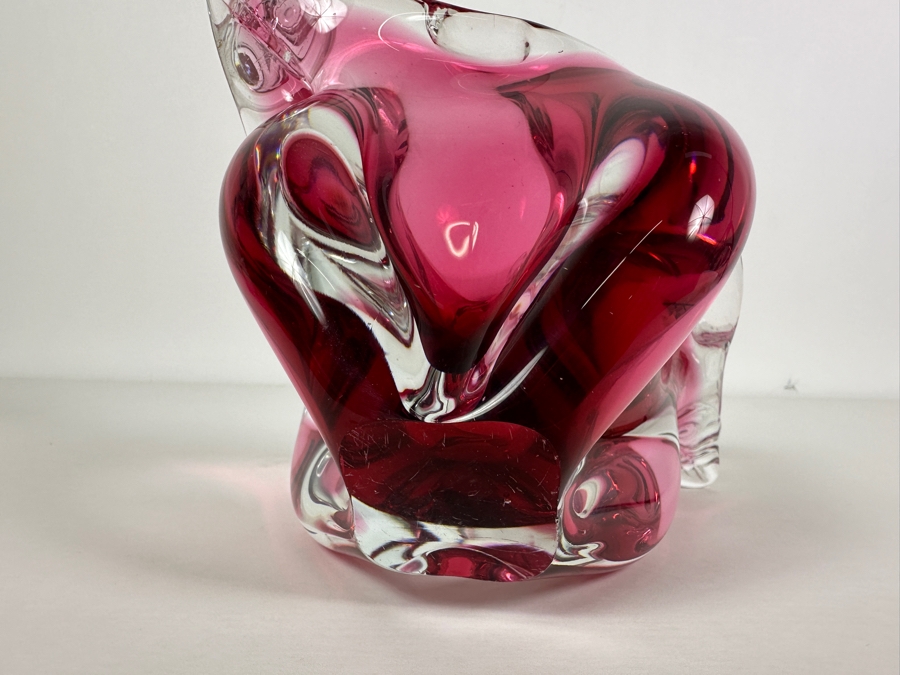 Josef Michal Hospodka Sommerso Art Glass Bohemia Glass Bowl Candle Holders Candlesticks Made In Czechoslovakia 9W X 5D X 6.5H [Photo 7]