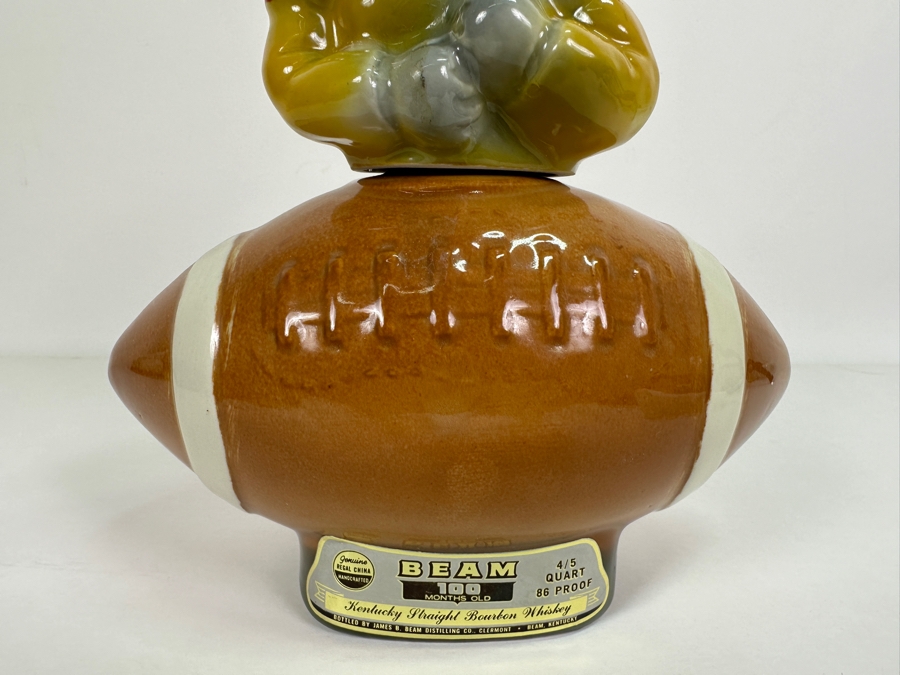 Vintage 1972 Jim Beam Football With Donkey Stopper Whiskey Decanter, Empty 10'H [Photo 4]
