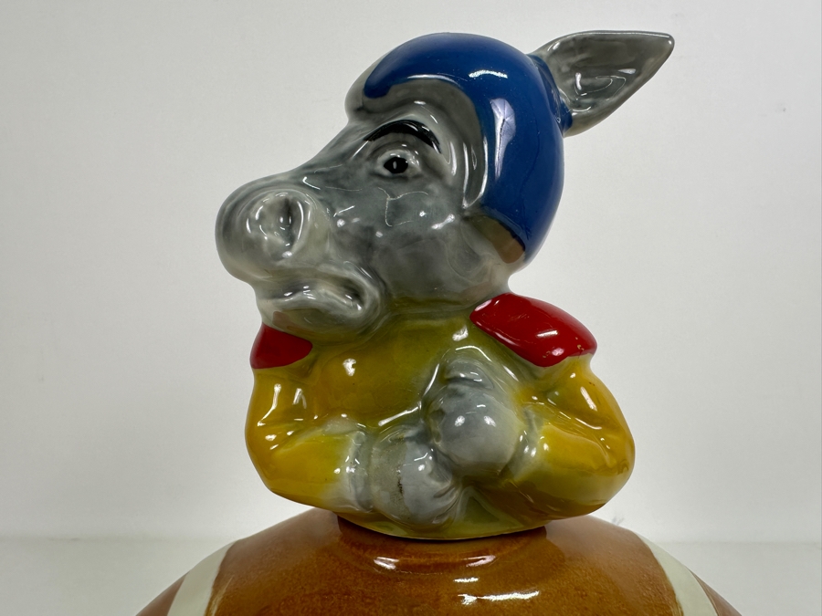 Vintage 1972 Jim Beam Football With Donkey Stopper Whiskey Decanter, Empty 10'H [Photo 3]
