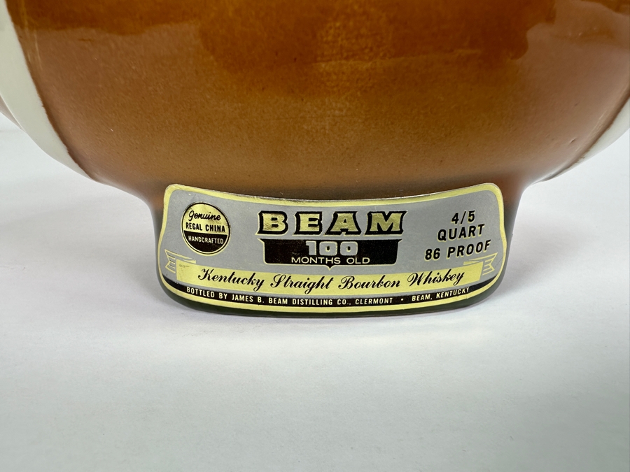 Vintage 1972 Jim Beam Football With Donkey Stopper Whiskey Decanter, Empty 10'H [Photo 2]