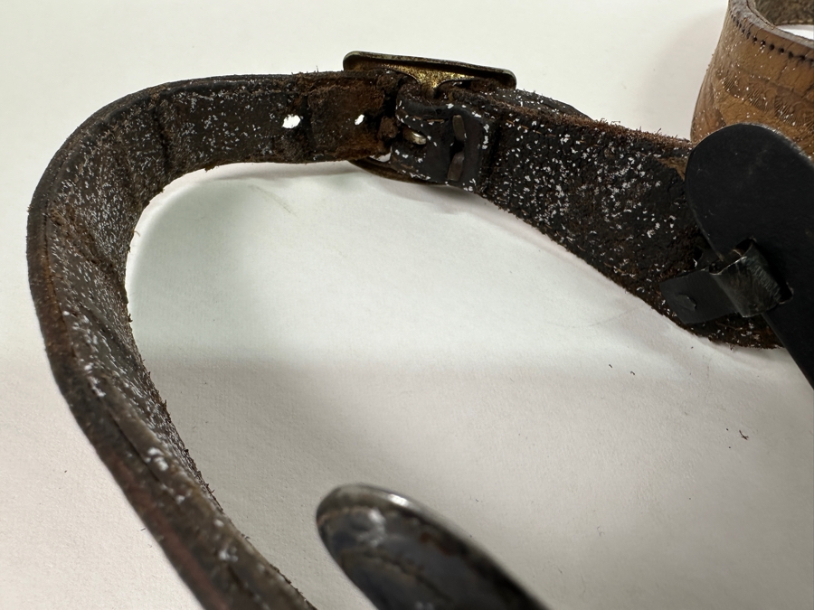 Pair Of Old Western Hand Forged Steel / Leather Spurs [Photo 7]