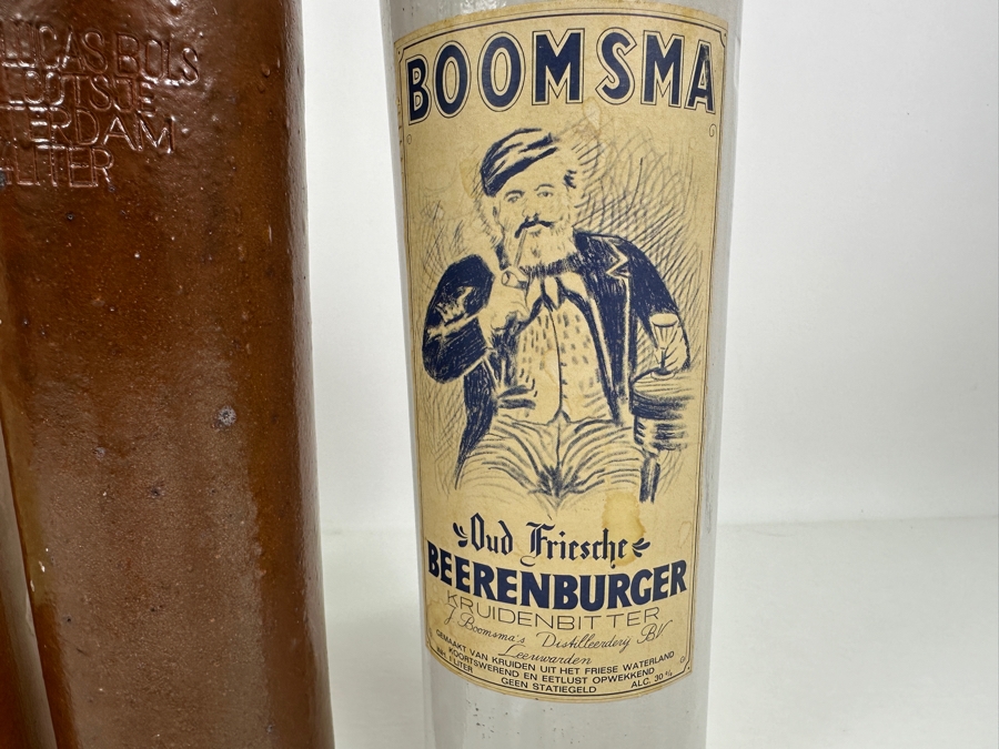 Collection Of Four Vintage Dutch Clay Gin Bottles 12H [Photo 3]