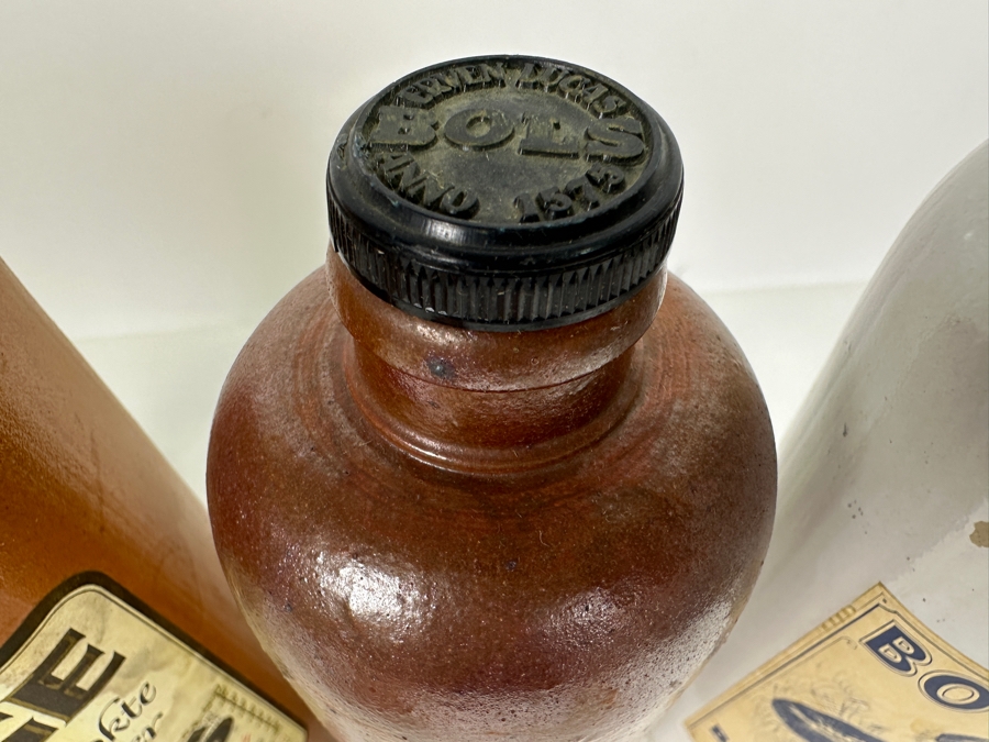 Collection Of Four Vintage Dutch Clay Gin Bottles 12H [Photo 7]