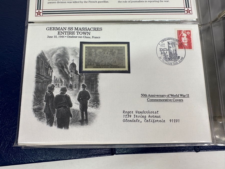 Huge 2-Binder Collection Of 50th Anniversay World War II Commemorative Covers With Mint Stamps Published By The Postal Commemorative Society - See Photos For Sampling - 182 Stamps [Photo 27]