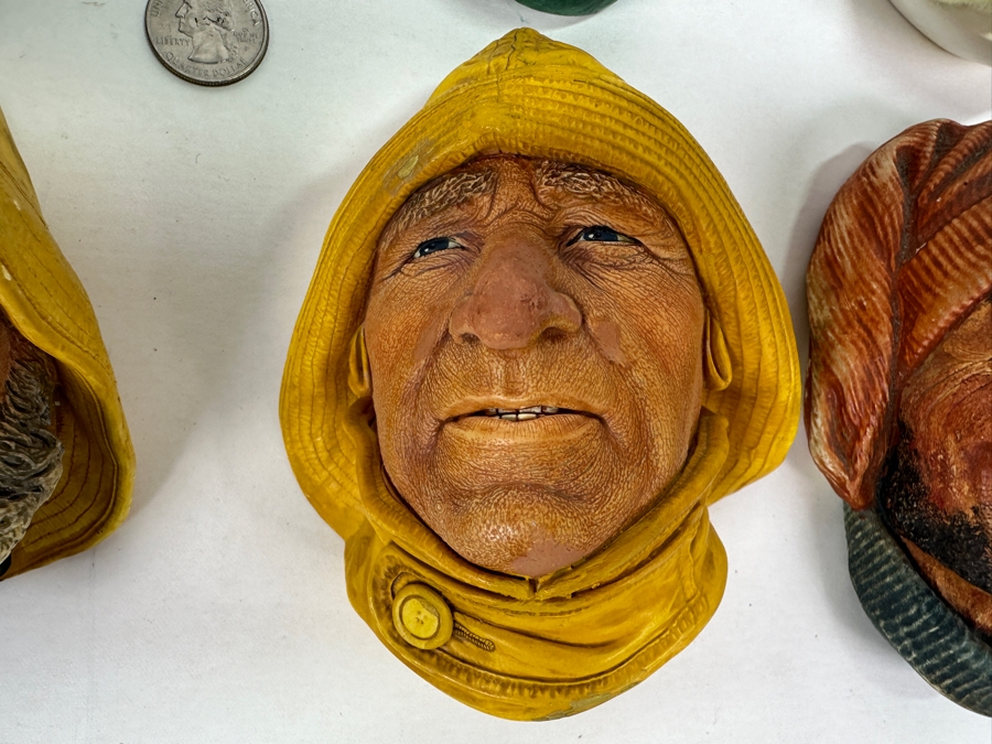 Collection Of Six Hand Painted Nautical Chalkware Wall Ornaments - Five Are Bossons England [Photo 5]