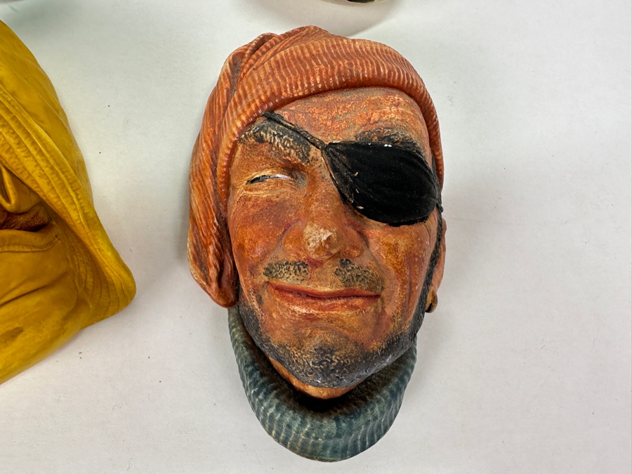 Collection Of Six Hand Painted Nautical Chalkware Wall Ornaments - Five Are Bossons England [Photo 8]