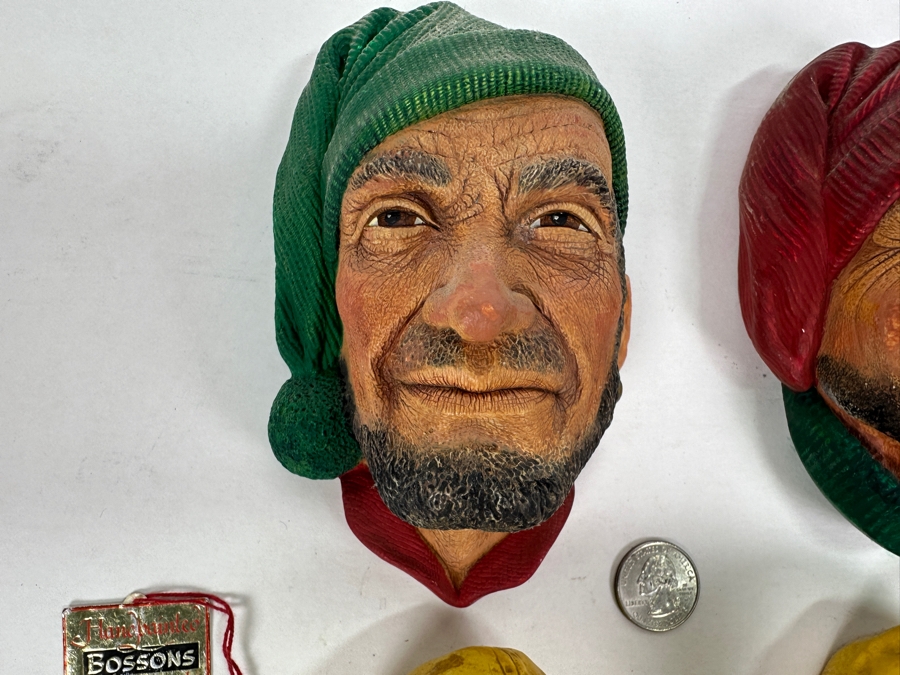 Collection Of Six Hand Painted Nautical Chalkware Wall Ornaments - Five Are Bossons England [Photo 2]