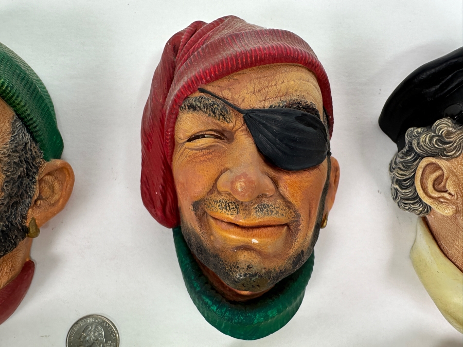 Collection Of Six Hand Painted Nautical Chalkware Wall Ornaments - Five Are Bossons England [Photo 6]