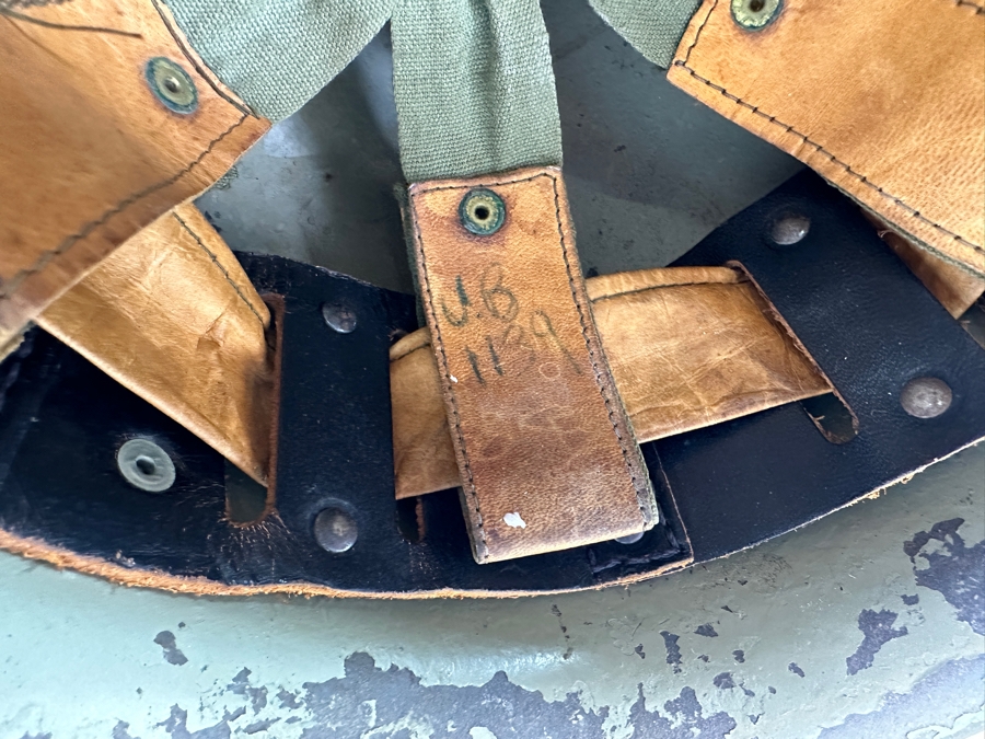 Vintage Original WWI Imperial German Metal Green Painted Stahlhelm Helmet / Used During The Finnish Army In WWII 11.25L X 5.75H [Photo 18]